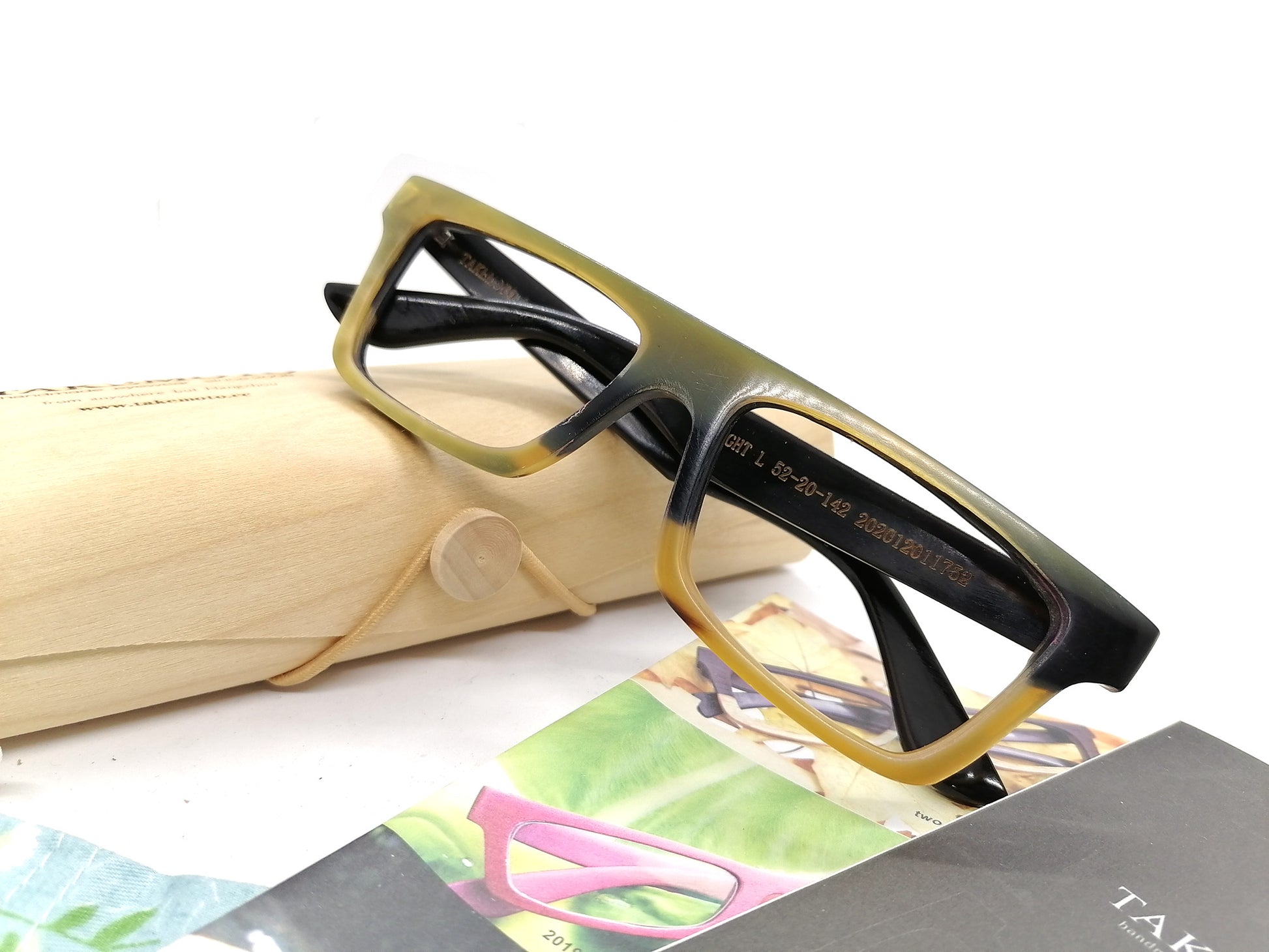 Creative Wood Grain Frame Myopia Glasses Case Cute Retro 