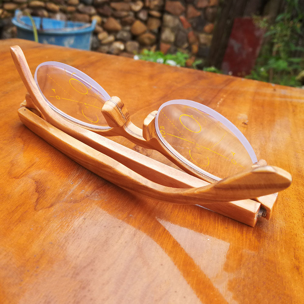 custom frame and lenses TAKEMOTO handmade olive wood glasses rim